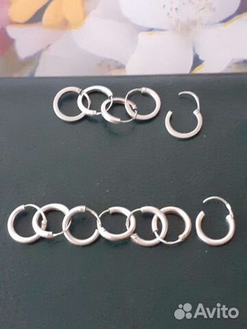 Серьги Конго (серьги - кольца) серебро унисекс