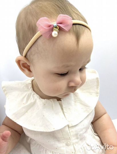 Розовые и красные повязки на голову для девочки