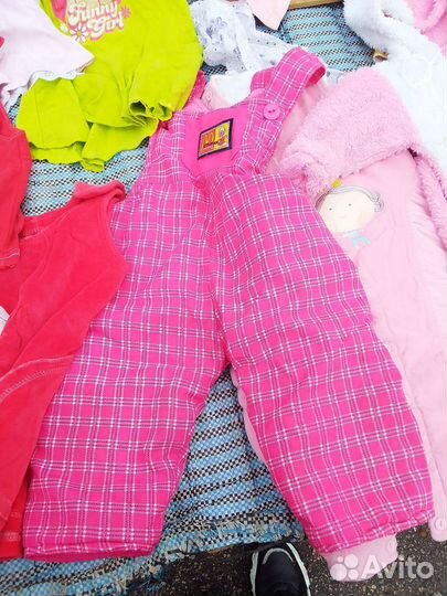 Вещи на девочку, пакетом много теплых до трёх лет