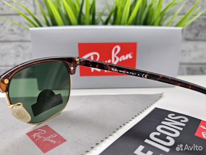 Очки Ray Ban Clubmaster 3016 Зеленое Стекло