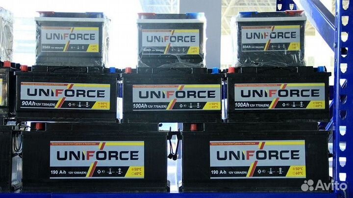 90 Ач Аккумулятор UniForce Black 6ст-90 акб пр.пол