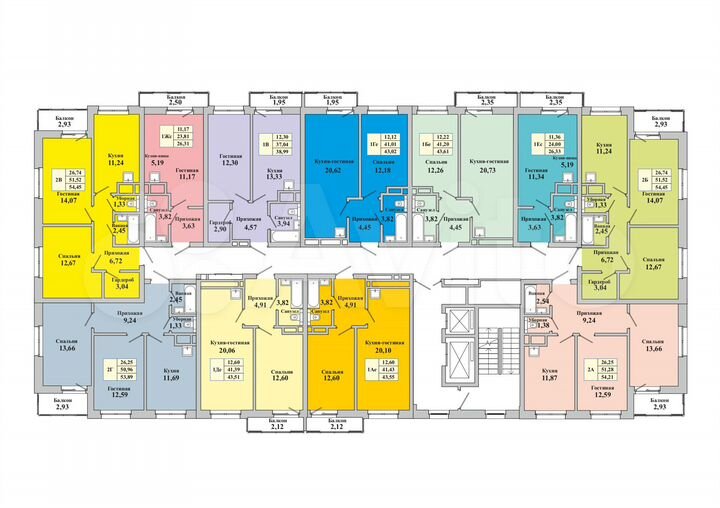 2-к. квартира, 54,3 м², 13/13 эт.