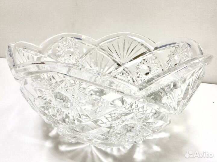 Большой красивый салатник Хрусталь СССР