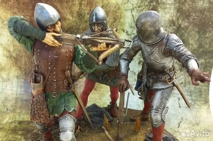 Диорама, солдатик оловянная миниатюра