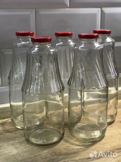 Стеклянная бутылка 1 л для томата,сока,вина