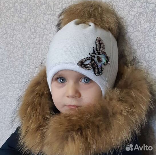 Зимняя шапка и шарф для девочки