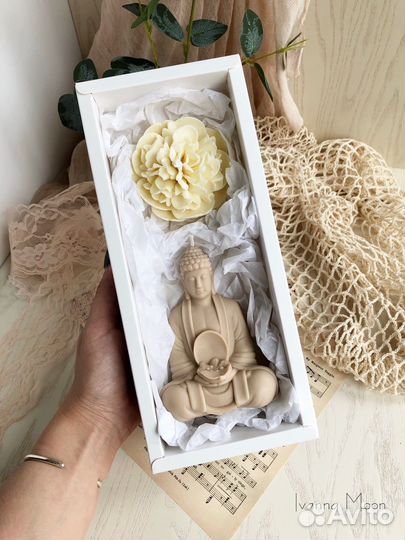 Набор свечей ручной работы Будда и пион