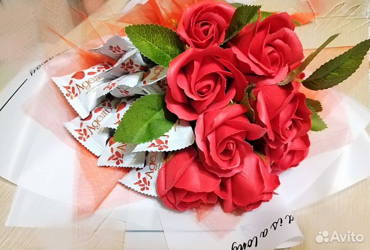 Букет из мыльных роз