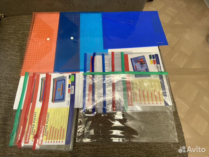 Папка-конверт на кнопке + зип пакет на молнии