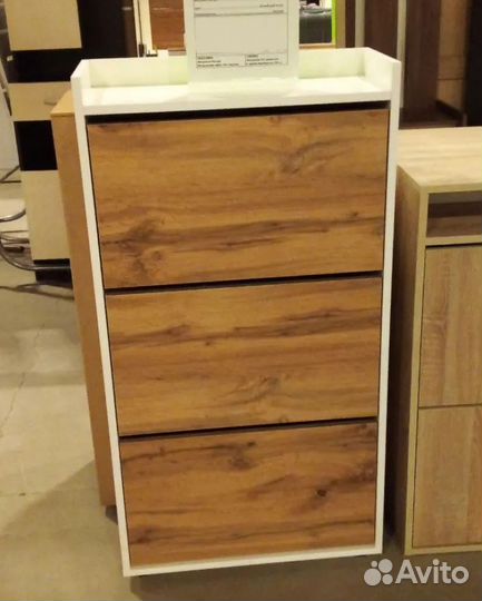 Тумба для обуви в прихожую новая белый дуб вотан