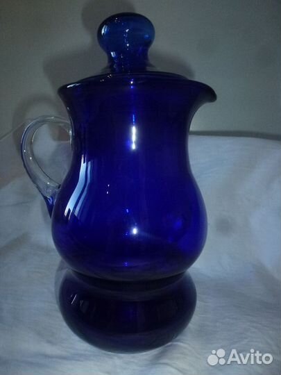 Кувшин синее стекло. Сервиз СССР