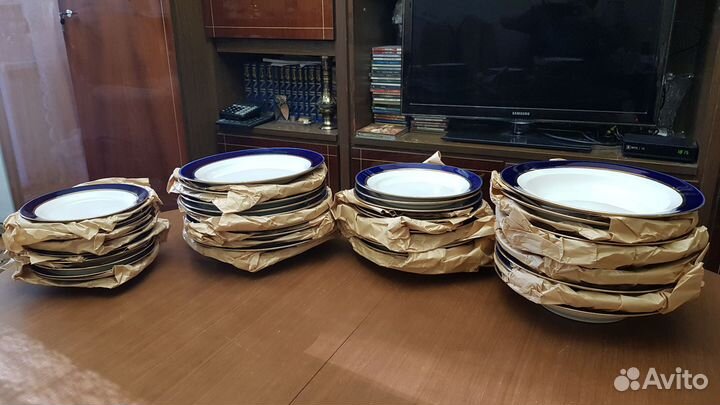 Тарелки кобальт СССР Дулево разные
