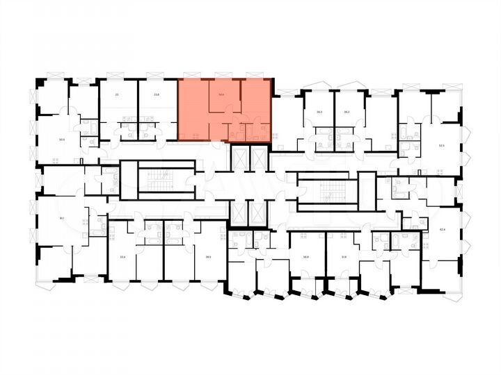 2-к. квартира, 56,6 м², 19/32 эт.