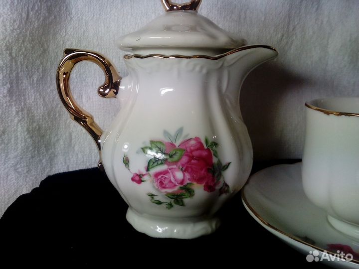 Японский кофейный фарфоровый сервиз 1970-х гг