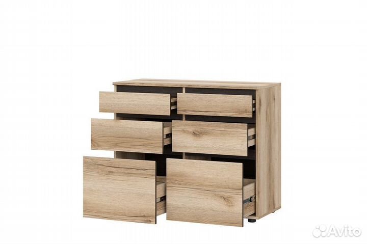 Комод с ящиками Берген Дуб делано/дуб венге