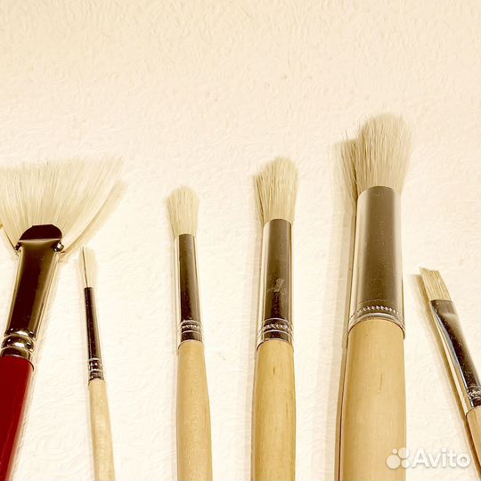 Кисти для рисования набор 12 шт щетина