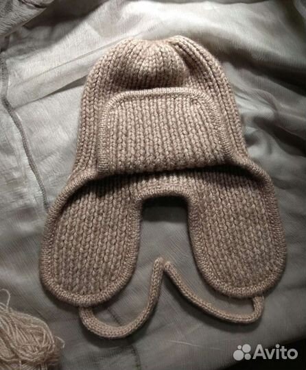 Шапка ушанка беж