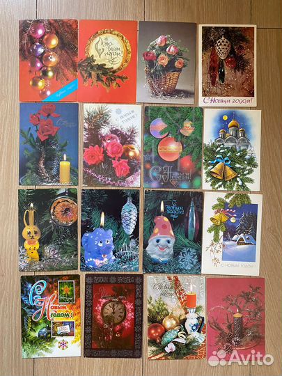 Новогодние открытки- чистые -СССР