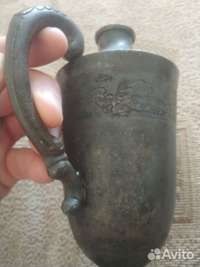 Сервиз коньячный посеребрение, старый