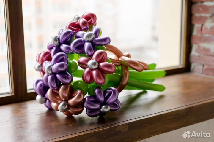 Букет из шаров хром