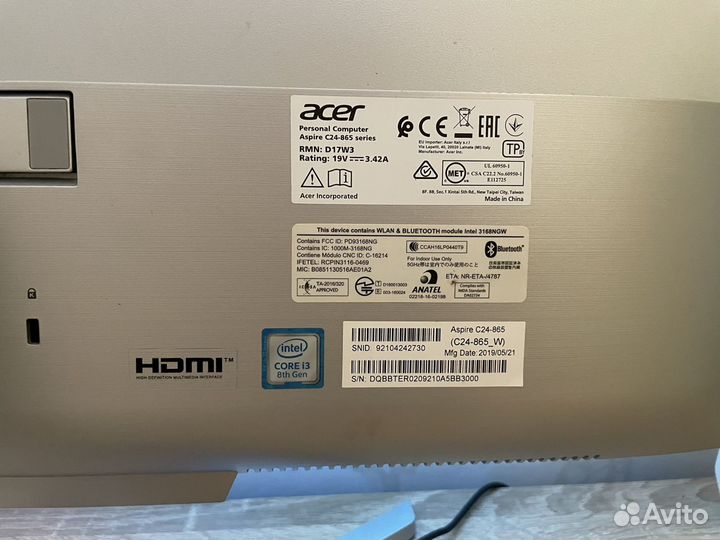 Моноблок Acer aspire c24 865