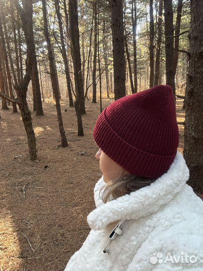 Шапка с отворотом. 100% меринос