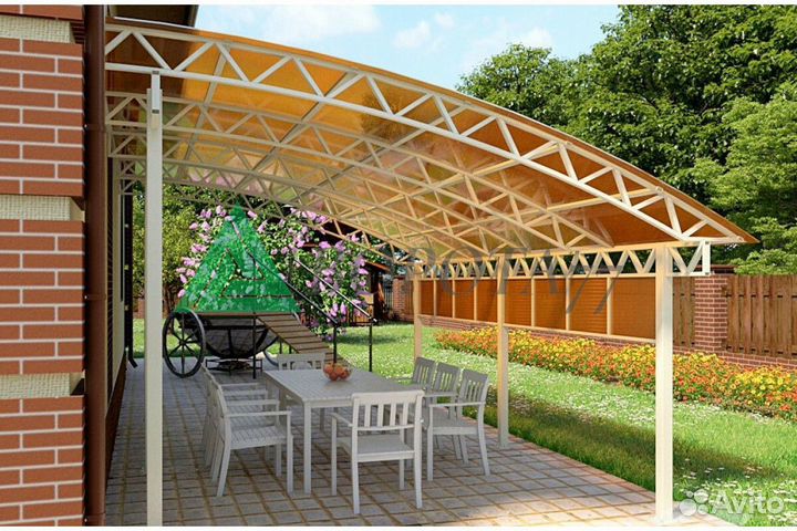 Навес с профнастилом