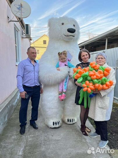 Белый медведь аниматор ростовой большой медведь
