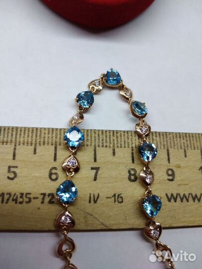 Золотой браслет 585 пробы с топазами (новый)