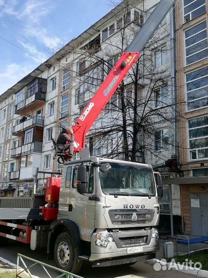 Спил деревьев, услуги манипулятора эвакуатора