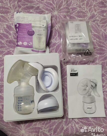 Молокоотсос avent ручной (набор для кормления)