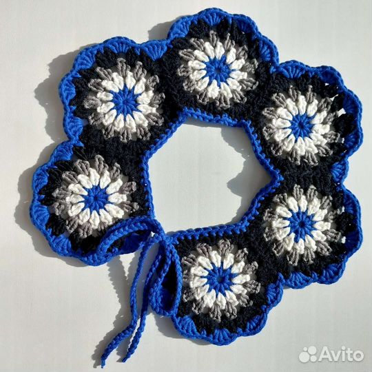 Съемный воротничок кроше(бабушкин квадрат)