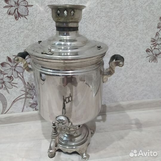 Самовар латунный, угольный