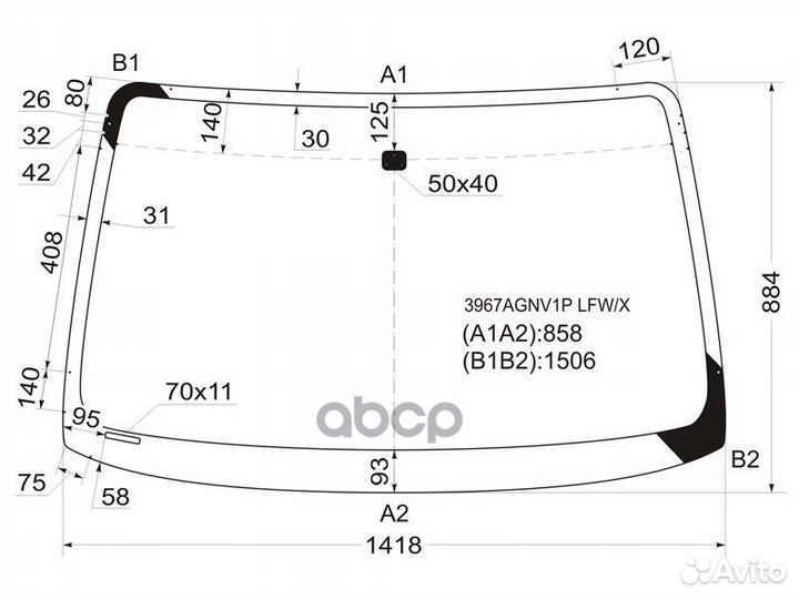 Стекло лобовое honda HR-V 3/5D 98-05 3967agnv1P
