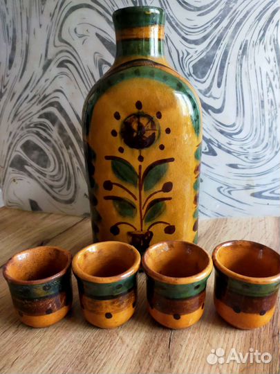 Графин со стопками керамика СССР