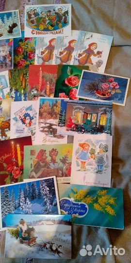 Открытки почтовые -70-80е,Новый год,8 Марта СССР