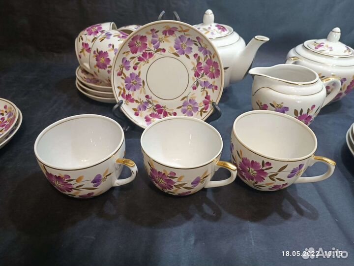 Чайный сервиз Астры дфз Вербилки 50 гг