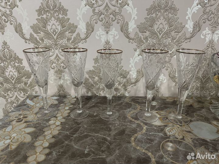 Хрустальные бокалы для шампанского СССР