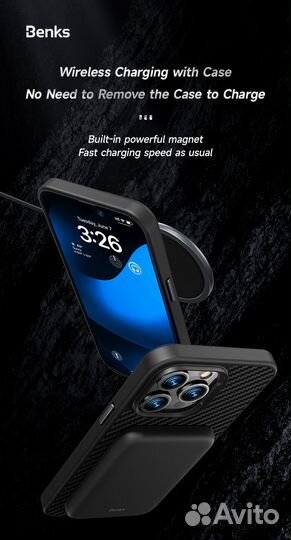 Benks Чехол iPhone 14 Pro Max Карбон