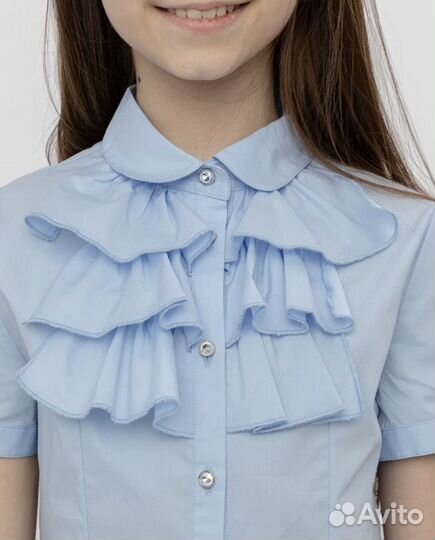 Блузка новая школьная с коротким рукавом 146