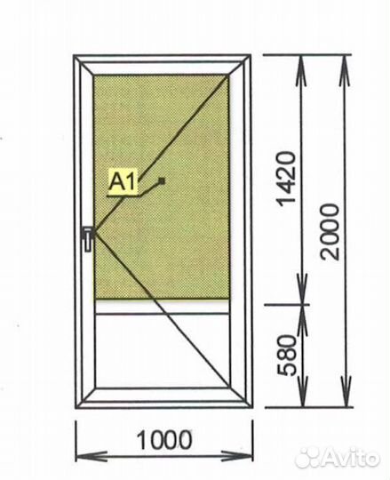 Двери пвх 640 х 2040