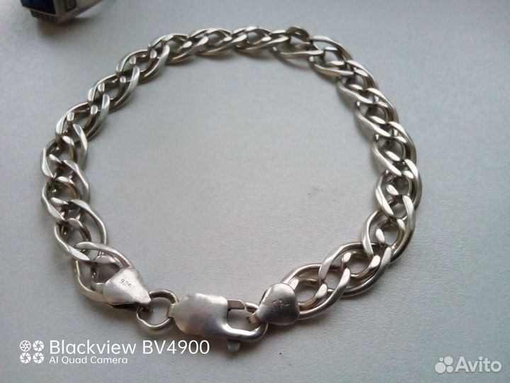 Серебряный браслет мужской+печатка бу