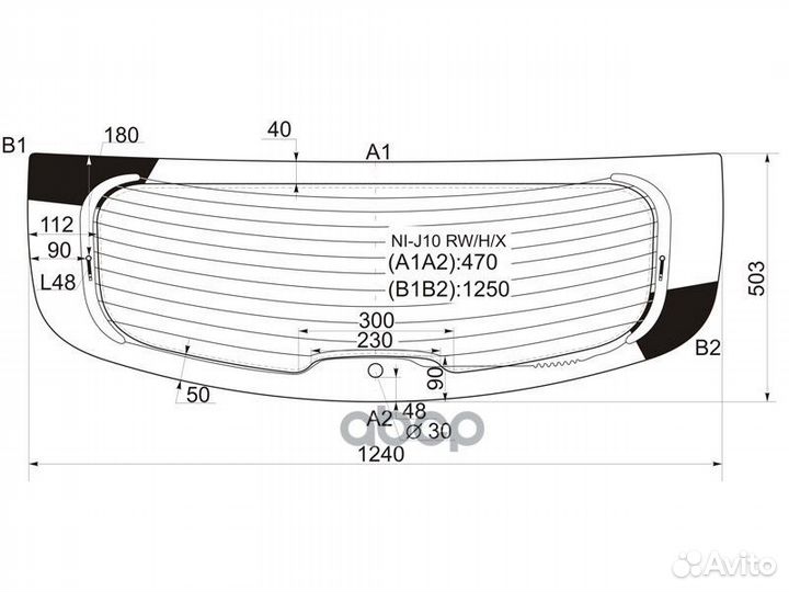 Стекло заднее с обогревом nissan qashqai 06-14
