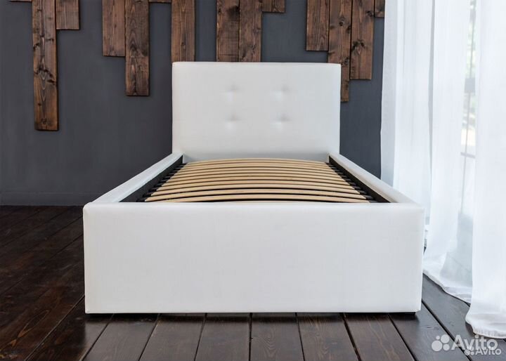 Кровать с матрасом 90х200 белая Роза