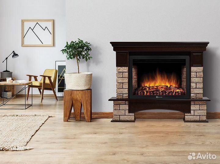 Портал Firelight Forte Wood Classic камень, шпон