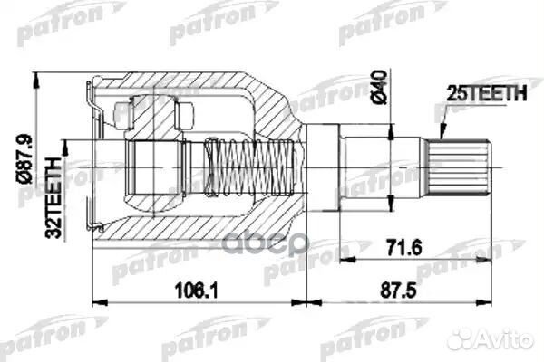 ШРУС внутр лев к-кт 25x40x32 chrysler: voyager