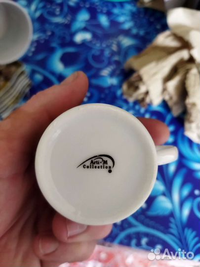 Чайные чашки с блюдцами кофейные