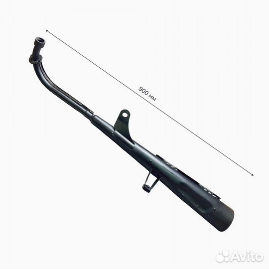 Глушитель на мопед 4Т Альфа, Дельта чёрный, матовы