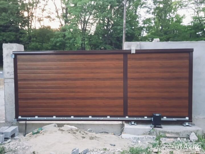 Откатные ворота электрические установка до 2 дн