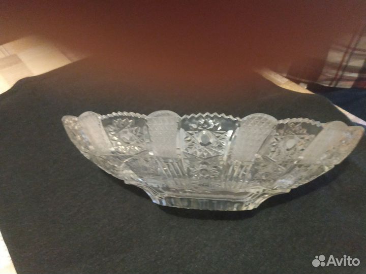Ладья для фруктов хрустальная